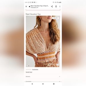 Free People next vacation top peach floral